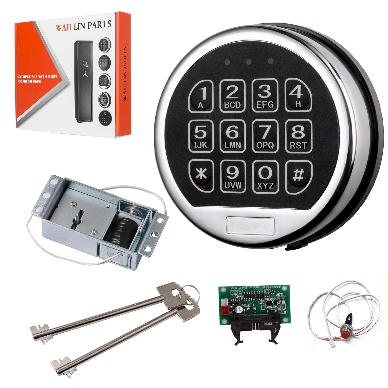 WAH LIN PARTS Safe Lock Kit Gun Electronic Safe Lock Replacement Zinc
