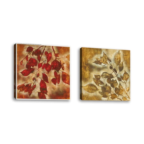 Set of 2 - Organic Harmony II - Contemporary Fine Art Giclee on Canvas Gallery Wrap - wall d?cor - Art painting - 36 x 24 Inch - Ready to Hang