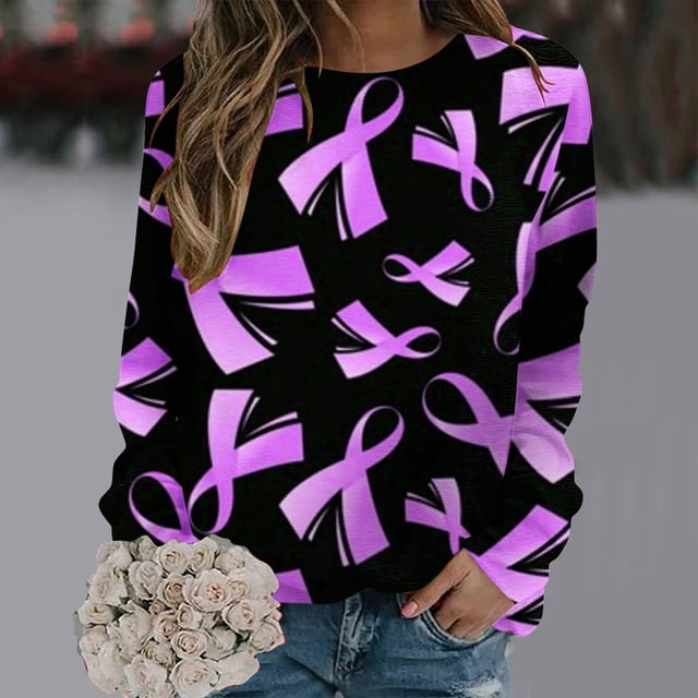 Amzcrzy Chandails en Molleton pour Femmes Manches Longues Mode Décontractée Col Rond Imprimé Hauts Blouse Chandails en Molleton pour Femmes Chandails en Molleton et Chandails à Capuchon TG