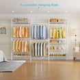 thumbnail image 5 of Timate L3 L-Shaped Heavy Duty Garment Rack, Industrial Pipe Wall-Mounted Closet System with Adjustable Shelves & Rods, Expandable Corner Wardrobe Kit, Max Load 950lbs,White, 5 of 7