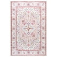 thumbnail image 3 of Wondo 4x6 Area Rugs for Living Room, Washable Area Rug, Rugs for Bedroom, Kitchen Rugs, Vintage Boho Carpet, Soft Non-Slip, Low Pile Area Rug for Office Dining Room, Pink and White, 3 of 8