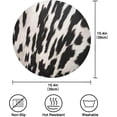 thumbnail image 4 of Black White Cow Skin Round Placemats Washable Placemats Non-Slip Heat-Resistant Table Place Mats for Dining Kitchen Holiday Party Table 15.4"-6PCS Home Decor, 4 of 7