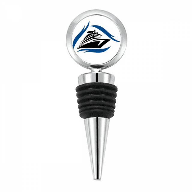Waves Sailed Round Ship. Art Deco Fashion Bottle Stopper Stainless Steel Rubber Reusable