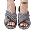 thumbnail image 4 of KEVCHE Womens Fuzzy Slippers , Cozy Warm Cloud Cushion Non-Slip , Indoor Outdoor House Slippers (Gray ), 4 of 8