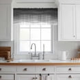 thumbnail image 3 of Black Ombre Stripes Valance Curtains for Kitchen/Living Room/Bathroom/Bedroom Window, Rod Pocket Small Topper Half Short Window Curtains Voile Sheer Scarf, Modern Abstract Sea Waves Spray Art 60"x18", 3 of 8