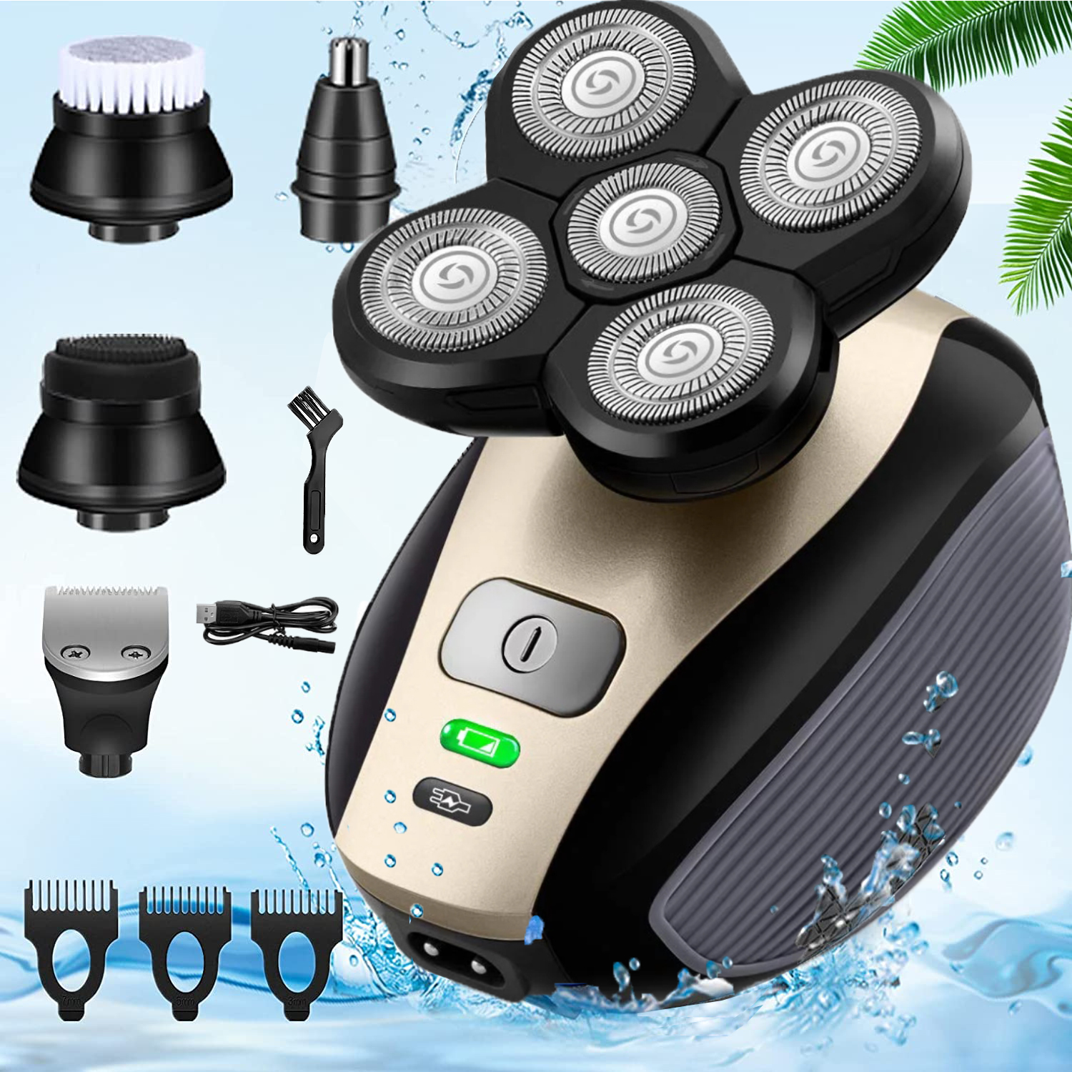 DEISNGB 5-Head Waterproof Electric Razor Grooming Kit photo 6