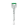 thumbnail image 3 of ANGARA Natural Classic Prong Set Round Emerald and Diamond Three Stone Ring in 14K White Gold for Women (Size-6mm) | May Birthstone, Anniversary, Jewelry Gift for Women | Natural Emerald Ring, 3 of 8
