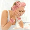 thumbnail image 3 of 3 Pieces Face Wash Headband and Wristband Set, Spa Headband Makeup Skincare Headbands Wrist Towels Wrist Bands for Washing Face, 3 of 7