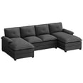 thumbnail image 3 of Walsunny Sectional Sofa Couches for Living Room, 4-Seat Cloud Couch Chenille U Shaped Sofa Couch Sleeper Comfy Upholstered Furniture with Double Chaise, 3 of 12