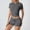 Dark Gray, variant on Short Sets for Women 2 Piece Outfits Sets Short Sleeve Tops Shorts Spring Outfits Women Clothing