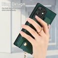 thumbnail image 4 of ELEHOLD for Samsung Galaxy S20 Ultra Zipper Wallet Case with Back Card Holders Metal Ring Holder Kickstand Function Leather Shockproof Card Wallet Case for Women Men,green, 4 of 8