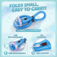thumbnail image 2 of Kywib Smart Skip Ball with Bluetooth Music & LED Counter, Foldable Ankle Skip Toy for Kids, Birthday Gifts for Girls & Boys Age 5-12, Outdoor Active Game，Blue, 2 of 8