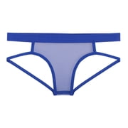 Men's Open Butt Jockstrap Briefs Sexy Mesh Fishnet Underwear Low Rise Breathable Athletic Supporters Comfortable Transparent Lingerie