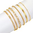 thumbnail image 4 of Classic Snake Chain Bracelets Set for Women Trend Gold Plated Stainless Steel Cuban Chain Bracelet Trendy Woman Gifts Jewelry, 4 of 6