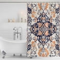 thumbnail image 2 of Orange Boho Shower Curtain Set - 72" x 78" Washable Bathtub Curtain with 12 Hooks, Abstract Art Vintage Ethnic Tribe Waterproof Fabric Stall Shower Curtains for Bathroom/Bathtub Décor, 2 of 6