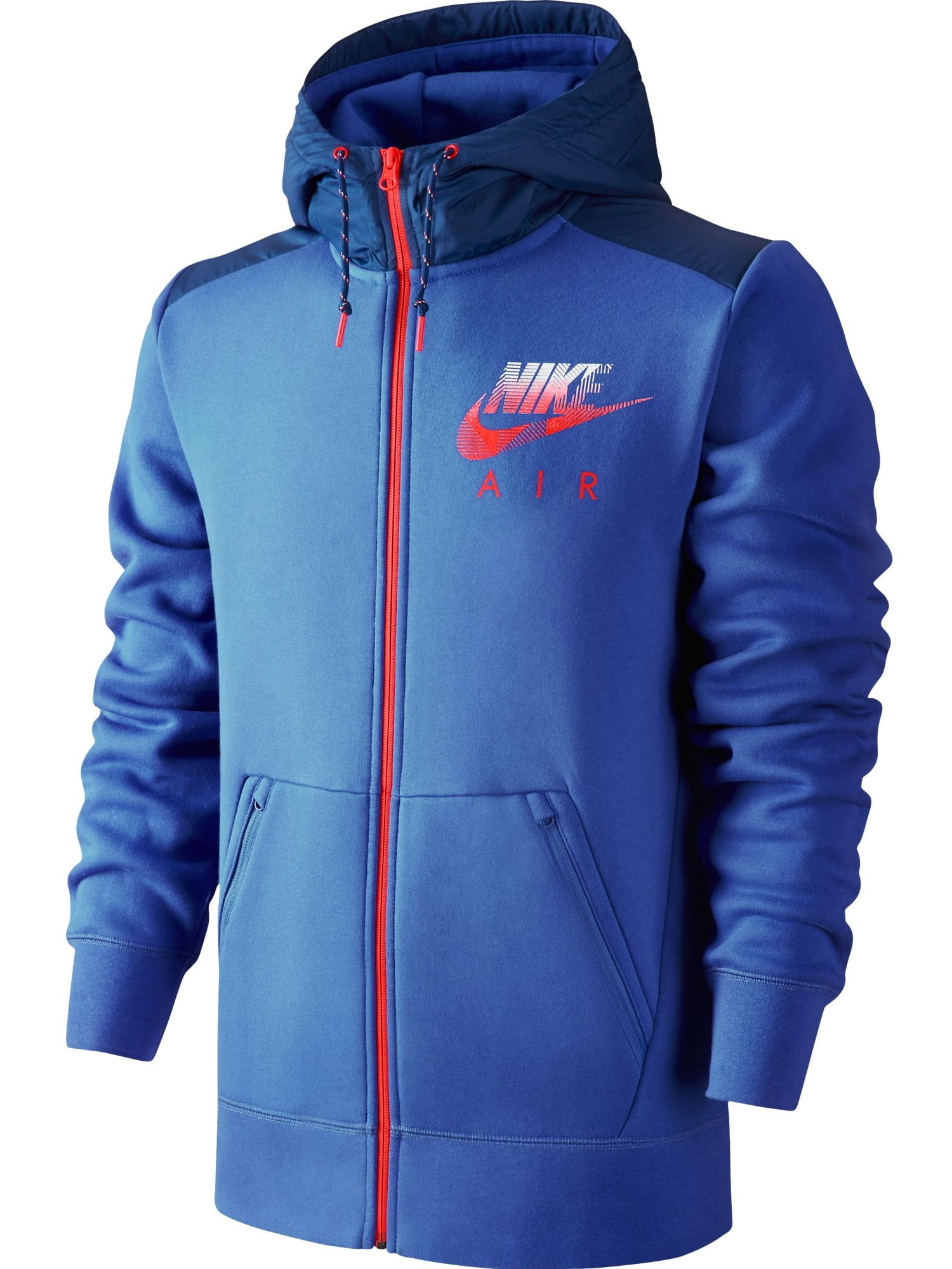 Nike - Nike AW77 Hybrid Full-Zip Fleece Men's Hoodie Athletic Blue ...