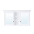 thumbnail image 2 of ANGELES HOME 55"x 30" Wall Mounted Medicine Cabinet with Mirrors, Solid Wood Mirror Cabinet Storage with 6 Shelves and 2 Soft-Close Doors, White, 2 of 10