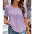thumbnail image 3 of 2025 Women's Plus Size Tops Short Sleeve Tops for Women Crew Neck Shirts Casual Blouse Loose Tees, 3 of 5