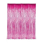 Pink Foil Fringe Curtain 3 X 8 (36"X96") Metallic Panels For Partys, Photo Shoots, Weddings, Stage Backdrops By Kidsco