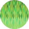 thumbnail image 1 of Ahgly Tapis Rond Lavable en Machine Intérieur Transitionnel Vert Émeraude, 3 Pieds Rond, 1 of 7