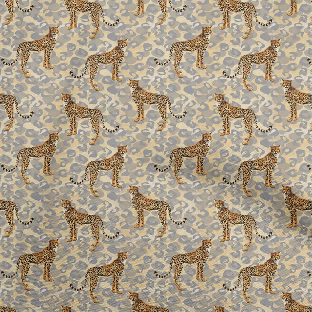 oneOone Polyester Spandex Brown Fabric Animal Dress Material Fabric Print Fabric By The Yard 56 Inch Wide