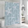 thumbnail image 6 of Blue White Starfish Shower Curtain, Waterproof Shower Curtains for Bathroom, Coastal Ocean Summer Sea Nautical Washable Fabric Bathtub Curtain Set Bath Decor with 12 Hooks 72"x78", 6 of 8
