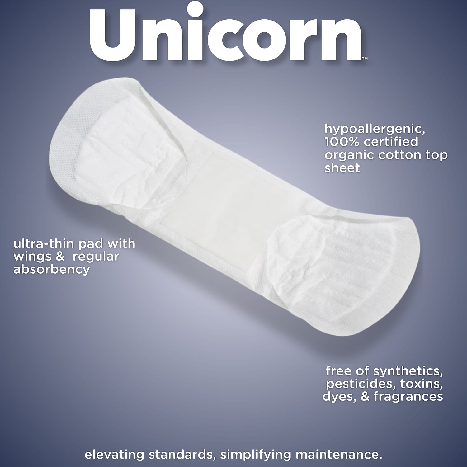 Unicorn Regular Cotton Maxi Pads with Wings 40 Pads/Box 6 Boxes/Carton (TOP-08197)