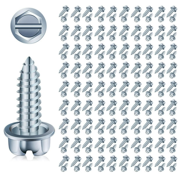Tornillos para montaje de matrículas, 100 unidades, para concesionarios de automóviles