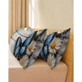 thumbnail image 4 of Butterfly Daisy Throw Pillow Covers, Retro Spring Floral Flower Wooden Grain Soft Breathable Pillow Cases with Zipper for Sleeping, Long Body Pillowcases for Couch Bed Sofa Chair 20x60 Inches, 4 of 6