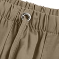 thumbnail image 6 of Zimjoy Men's Cotton Linen Pants Oversized Loose Straight Leg Pants Textured Drawstring Summer Beach Trousers with Large Pockets,Khaki L, 6 of 6