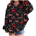 thumbnail image 2 of ersvoioy Girls Christmas Graphic Top Long Sleeve Crewneck Sweatshirt Santa Hat Print Pullover Cute Size 1-13 Years, 2 of 5