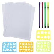 Wanhua Ruler Set Alphabetic Rulers Stencils Printable Number Templates Letter for Painting Child