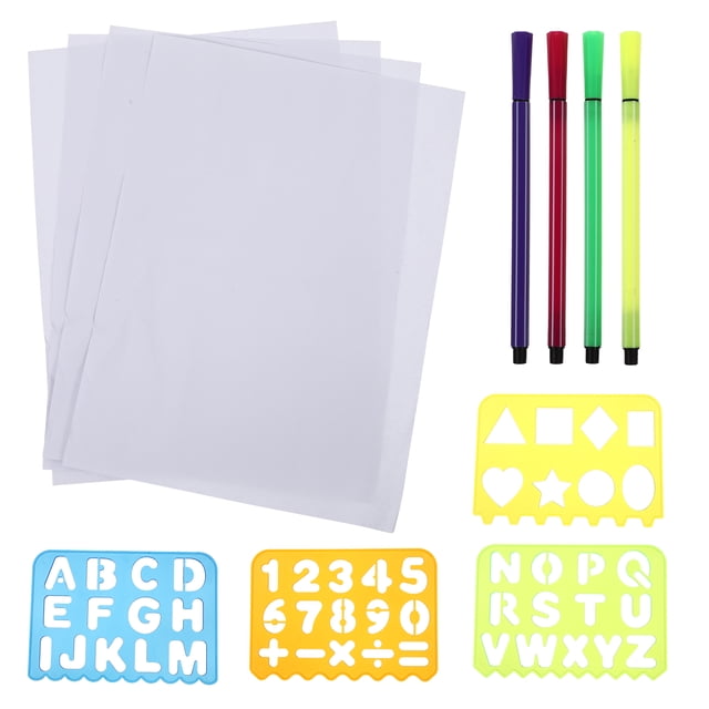 1 Set Alphabetic Number Templates Plastic ABC Stencils Number Stencils Ruler