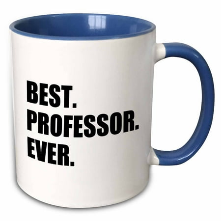 3dRose Best Professor Ever, gift for inspiring college university lecturers - Two Tone Blue Mug, (American University Best Colleges)