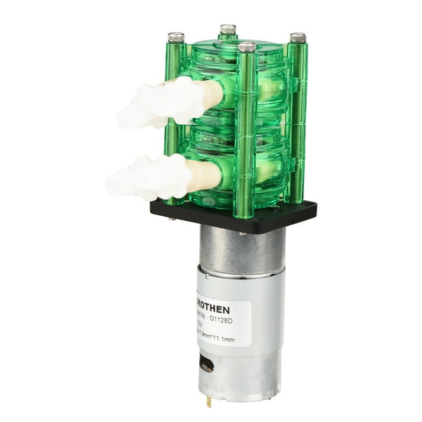 GROTHEN Dosing Pump Dual Head Peristaltic Pump Mini Water Liquid Pump