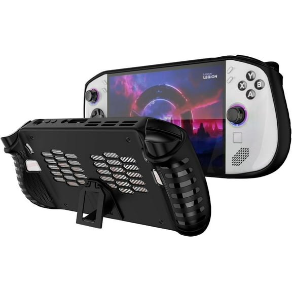 Protective Case for Legion Go S 8" 2025 Mobile Gaming Console,Legion Go S TPU Soft Cover Back Shell Accessories with Ergonomic Grip & Kickstand(Black)