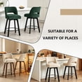 thumbnail image 3 of CRERIYO 360°Swivel Bar Stools Set of 2, Upholstered Linen Kitchen Island Chairs with Low Back, Thick Padded Seat and Circular Footrest, Beige, 3 of 8