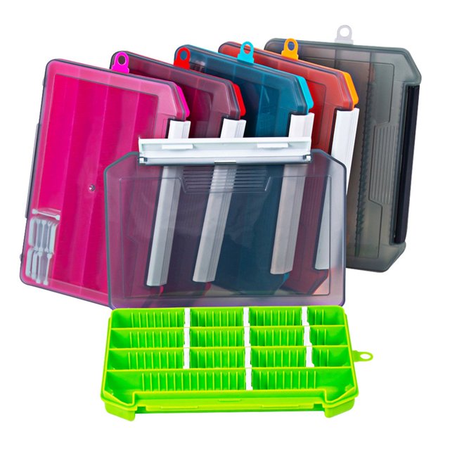 LNGOOR Large Capacity Lure Bait Storage Box - Portable Fishing Tackle Organizer with Removable Insert and Hooks