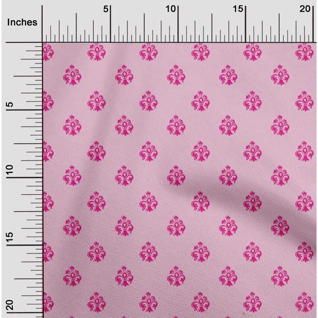 oneOone Polyester Lycra Fabric Floral Block Print Fabric BTY 56 Inch Wide