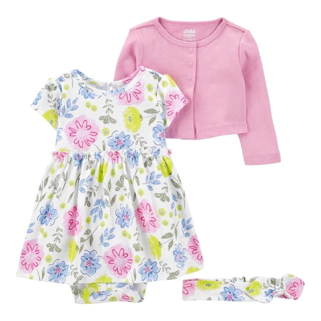Set De 3 Piezas Sunsuit C/Cardigan Y Diadema Carter's Multicolor Estampado floral 12M