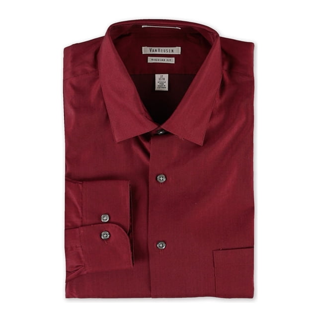 Camisa de Vestir Van Heusen Hombre Resistente a las Arrugas Color Burdeos 17