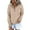 Beige, variant on Women's Button Down Hoodie Long Sleeve V Neck Pullover with Drawstring & Pockets Relaxed Fit Watermelon Red XL