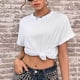 thumbnail image 4 of Mujeres Casual Manga Corta Color Sólido Jersey Suelto Blusa Camiseta Tops OAVQHLG3B Store  lin121212, 4 of 4