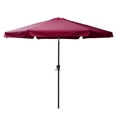 thumbnail image 3 of CorLiving 10ft Large Tilting Round Market Patio Umbrella with Side Flaps and Steel Frame, Wine Red, 3 of 10