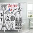 thumbnail image 1 of ABPHQTO Louvre Paris Travel Cafe Street Table Abstract Bonjour Bike Baño Cortina de ducha 165x180 cm, 1 of 2