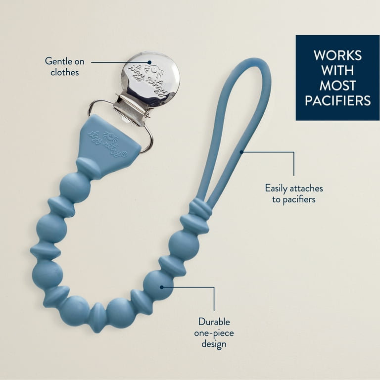 Itzy Ritzy Sweetie Strap Round Beaded Pacifier Clip Blue 9.5