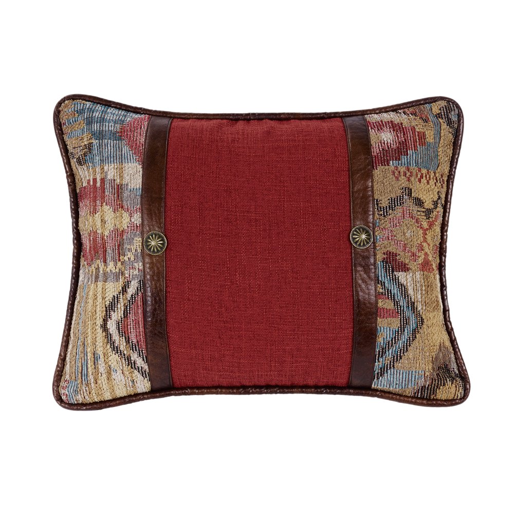 HiEnd Accents Brown/Red Oblong Throw Pillow with Faux