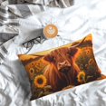 thumbnail image 5 of Honeii Vintage Sunflower Cow B Print Pillow Cases,Plush Throw Pillow Covers,Decorative Pillowcase for Sofa, Couch, Living Room-20"x30", 5 of 6