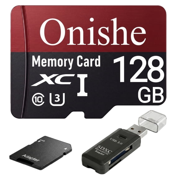 Onishe 128GB Micro SD Card 4K Expansion Flash Memory Card U3 Class 10 TF Card High Speed for Camera/Gopro/Phone/Car Dashcam/Monitor/Drone/Computer/Tablet/PC