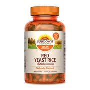 Sundown Naturals® Red Yeast Rice 1200 mg Capsules (Pack of 240), Naturally Derived, Gluten Free, Dairy Free, Non-GMO, No Artificial Flavors